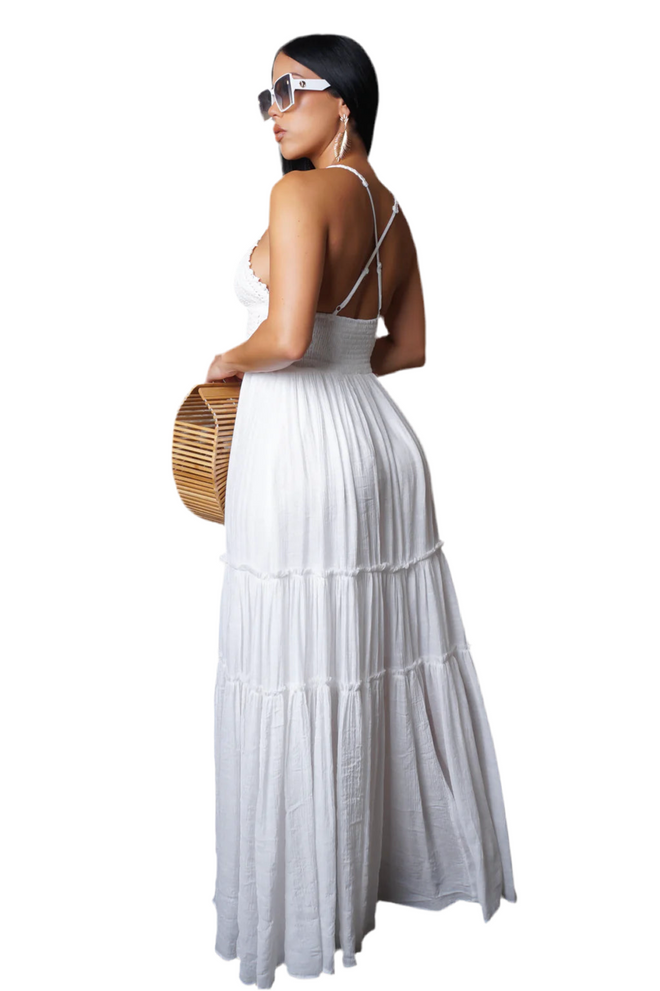 Summer  in mykonos maxi white dress