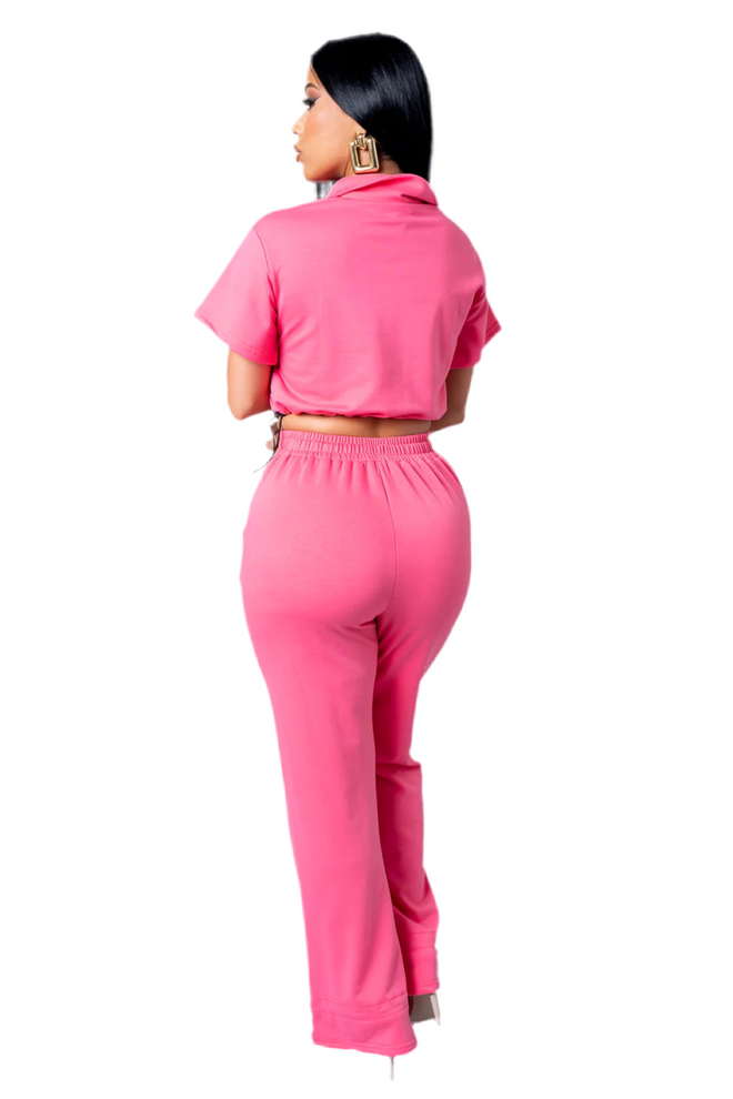 Too cool pants set pink