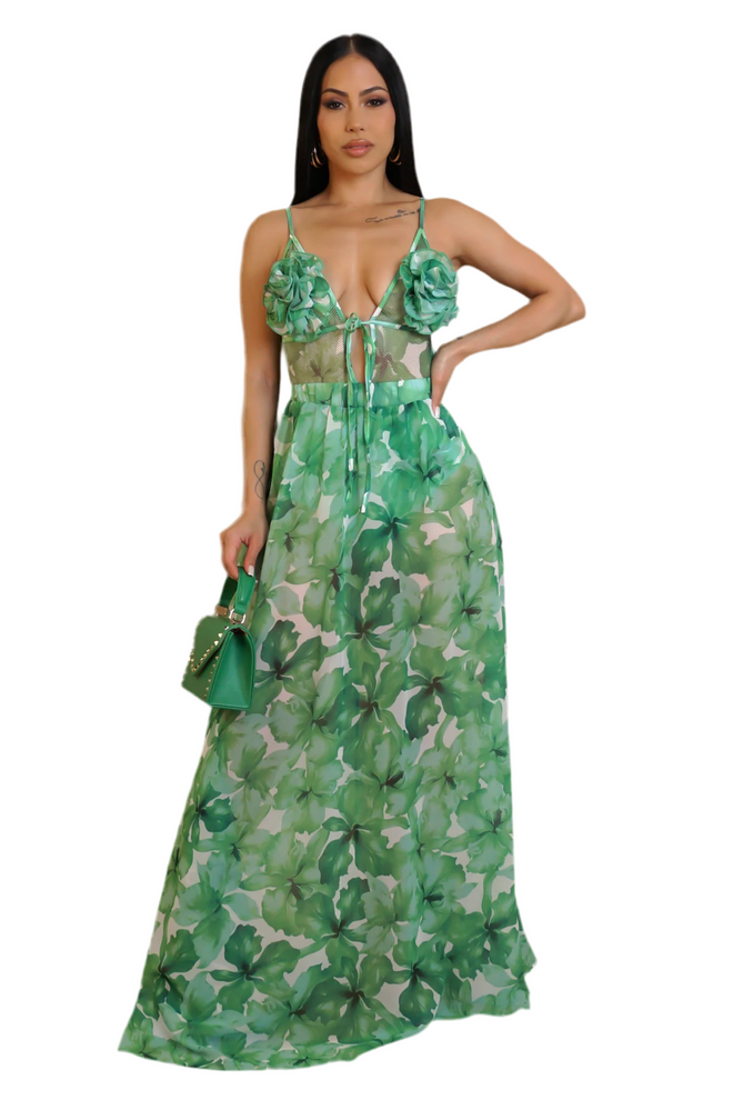Emerald Garden skirt set green