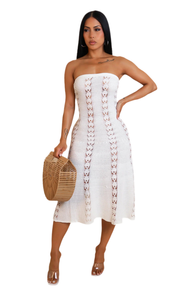 Aurora midi dress white
