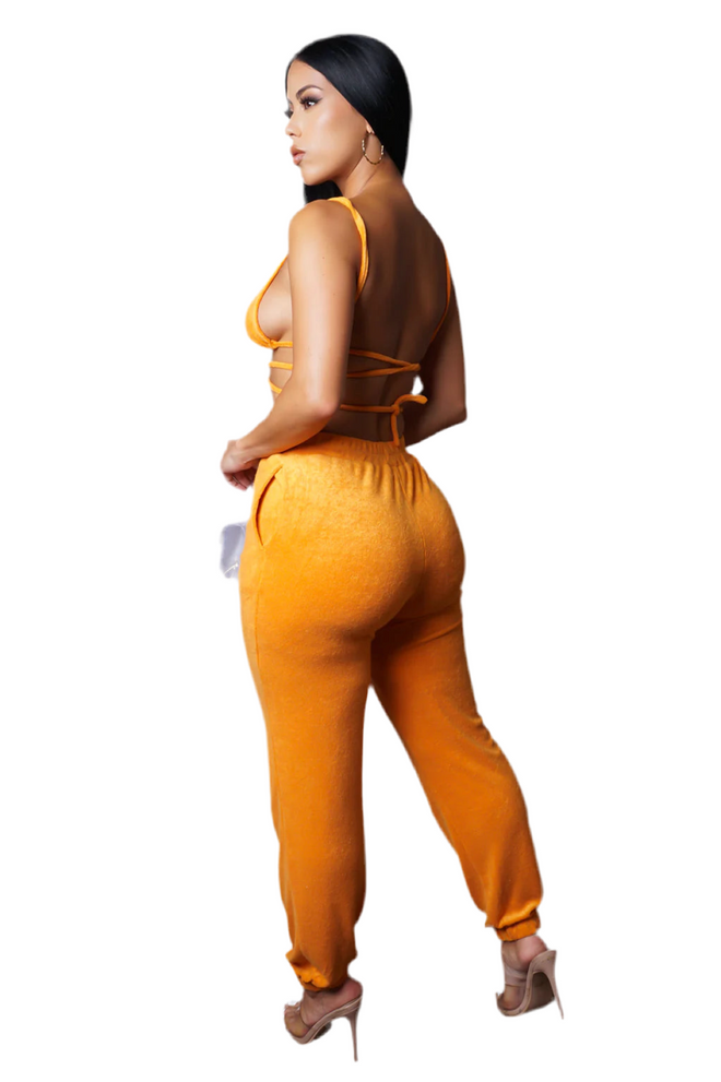 Waiting on you pant set orange
