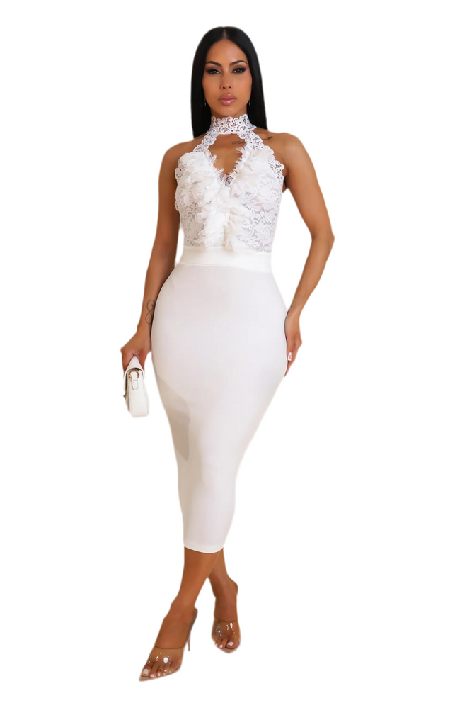 Vivienne midi dress white