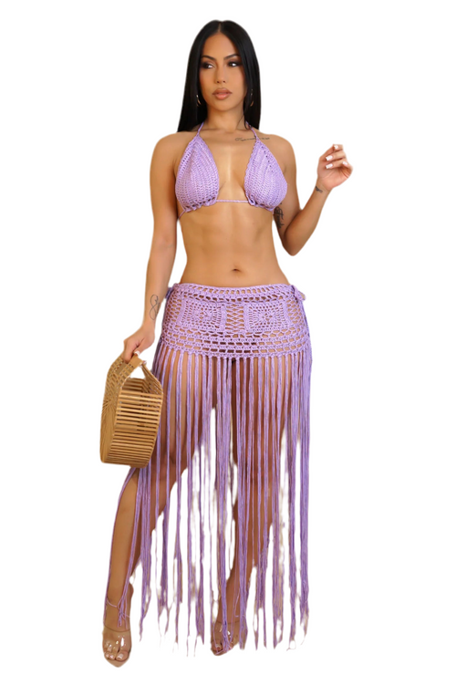 Purple rain skirt set levender