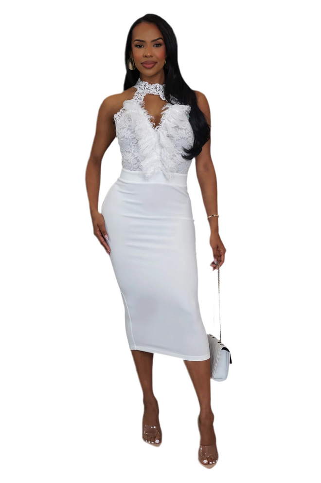 On you midi dress white