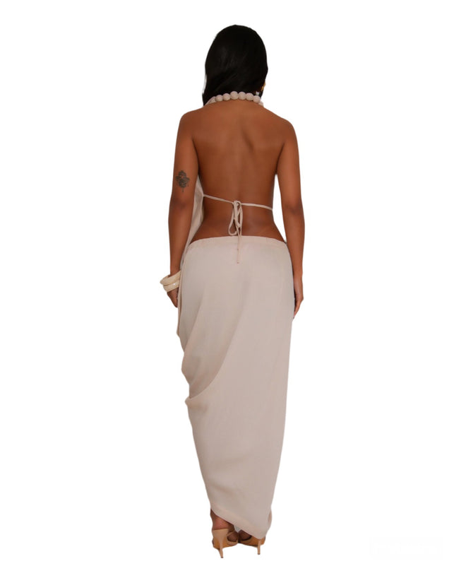 Golden canopy midi dress ivory