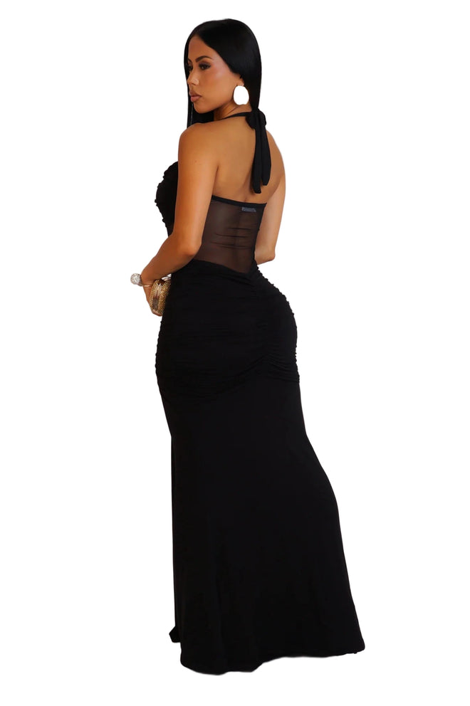 Nuit maxi dress black