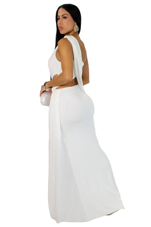 Pure Élégance maxi dress white
