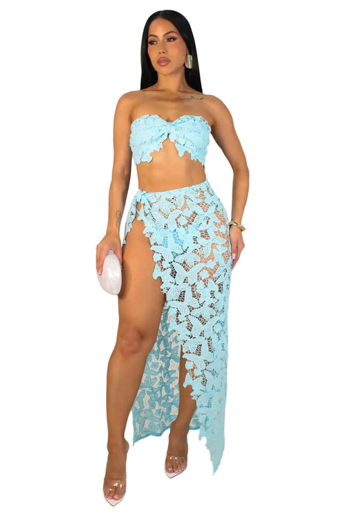 Rêve de Papillon Turquoise skirt set