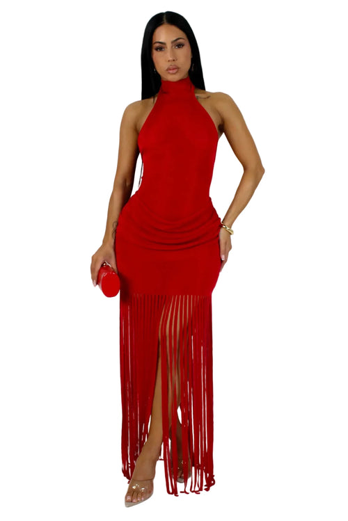 La rouge maxi dress red