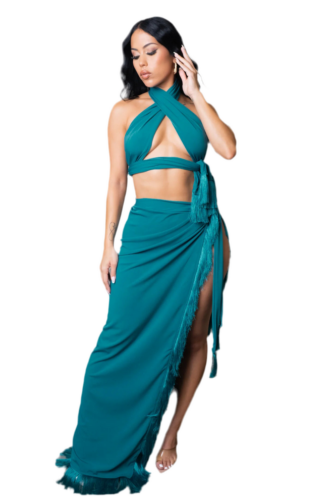 Still your best skirt set teal