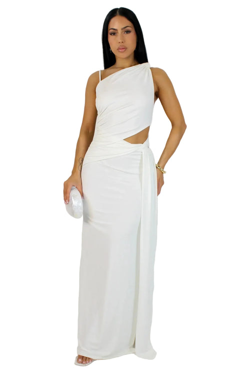 Pure Élégance maxi dress white