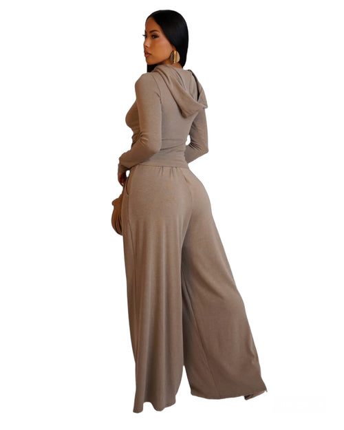 Smoky oak pant set taupe