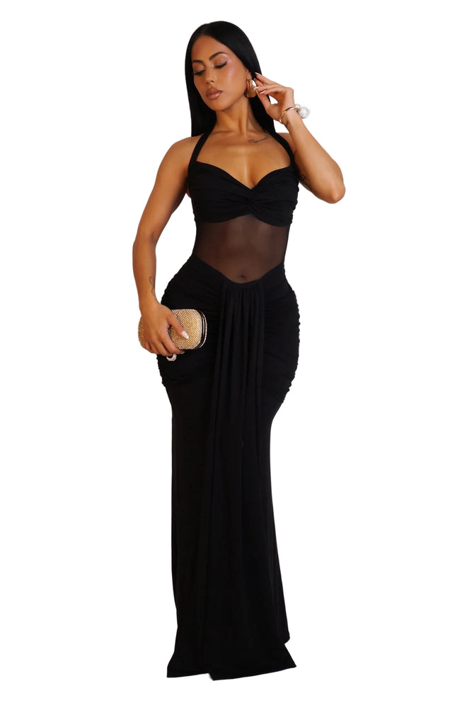 Nuit maxi dress black