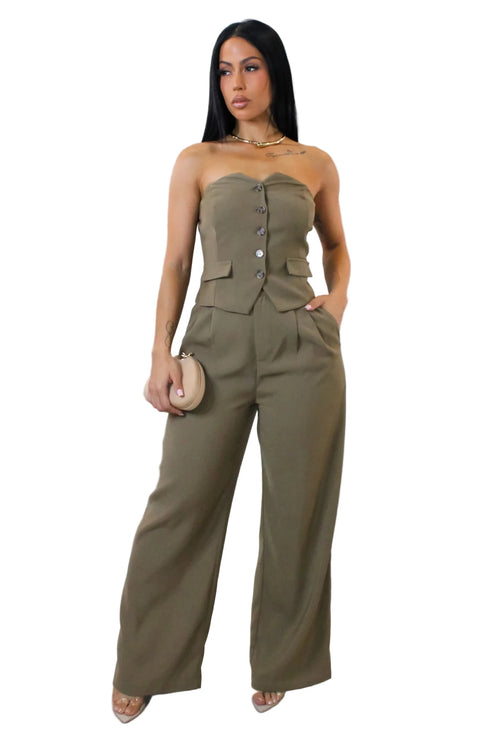 Douceur du Bois pant set olive