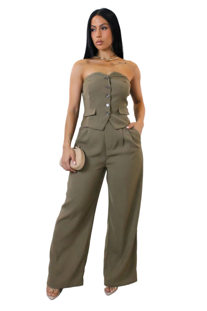 Douceur du Bois pant set olive