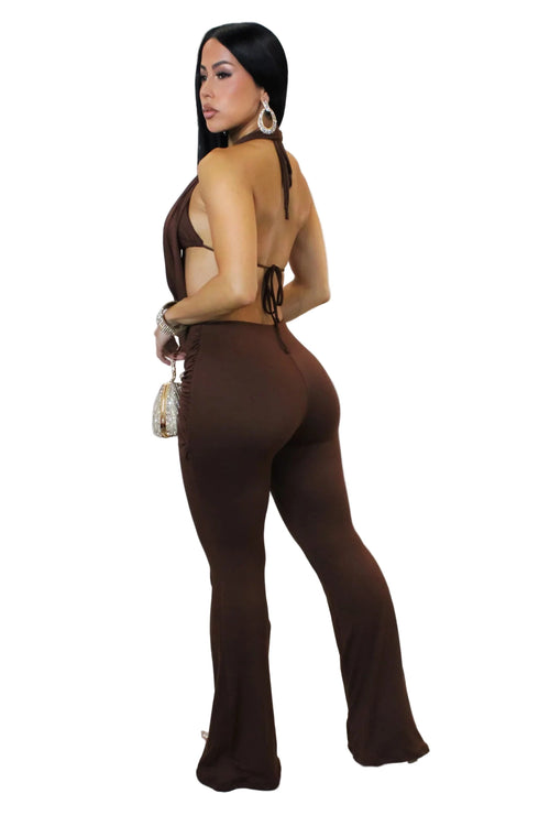 Châtaigne pant set brown