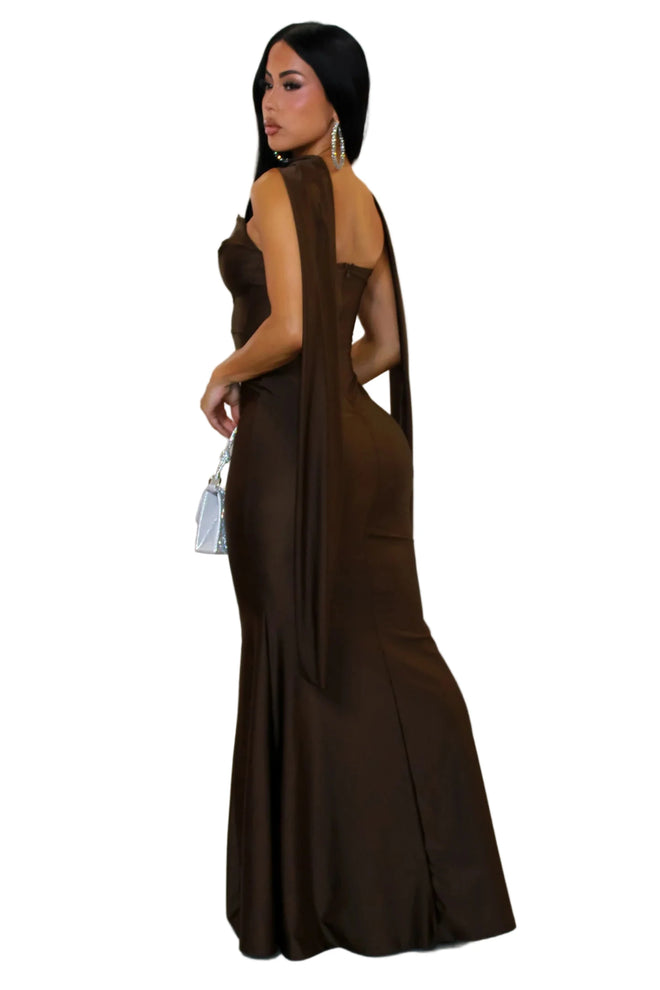 Lueur de Soirée Maxi dress brown