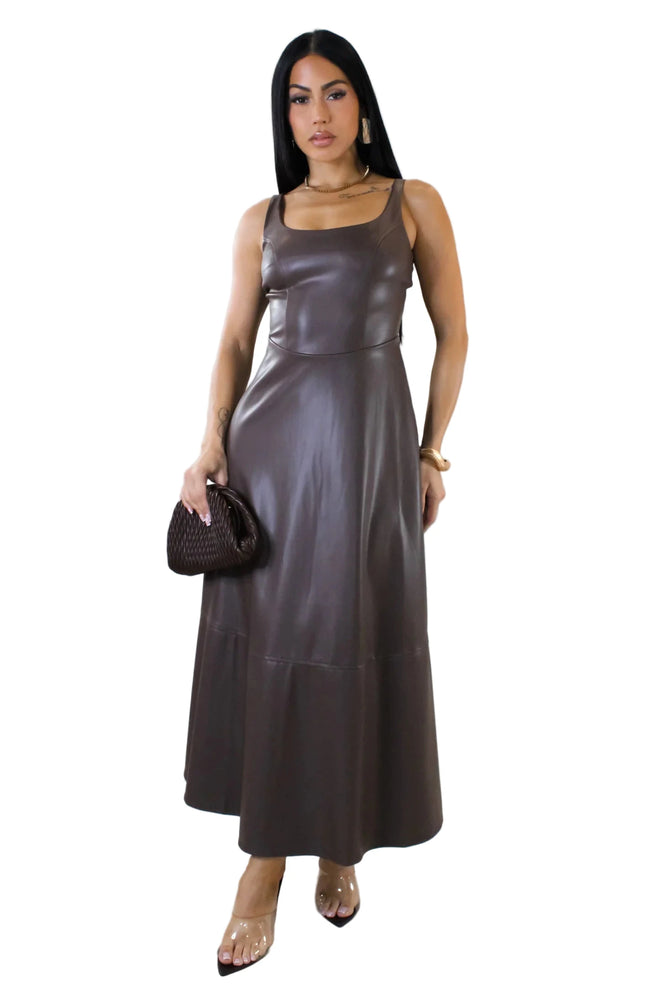 La Belle Époque midi dress brown