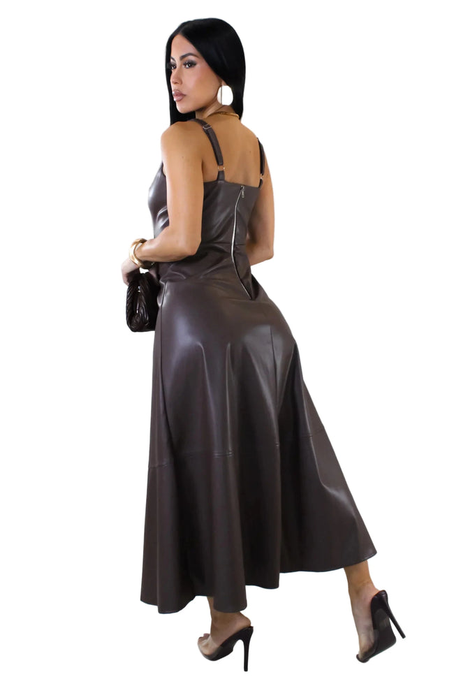 La Belle Époque midi dress brown