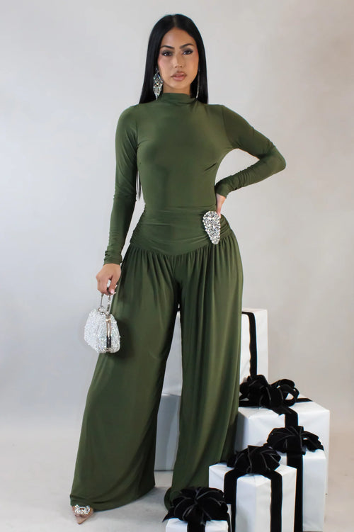 Crépuscule pant set midnight green