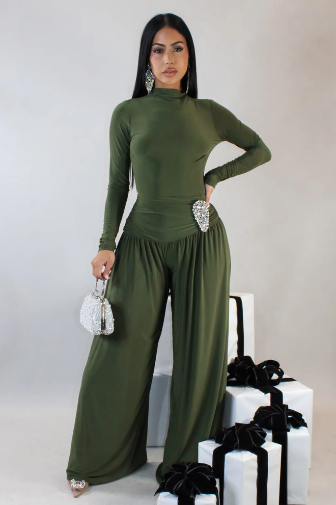 Crépuscule pant set midnight green