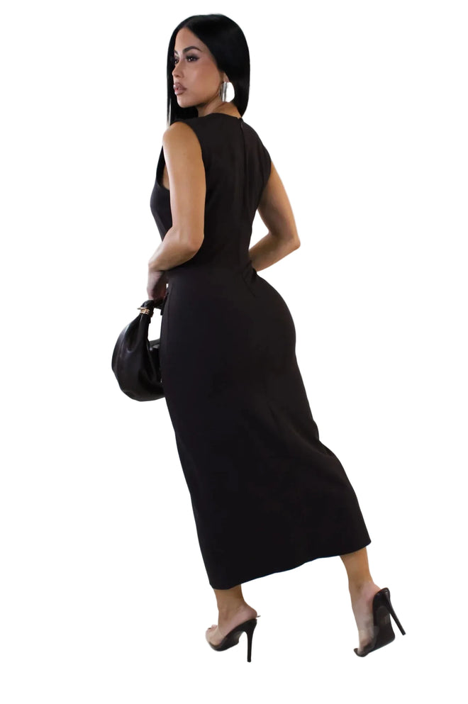 Orchidée Noire midi dress chocolate brown